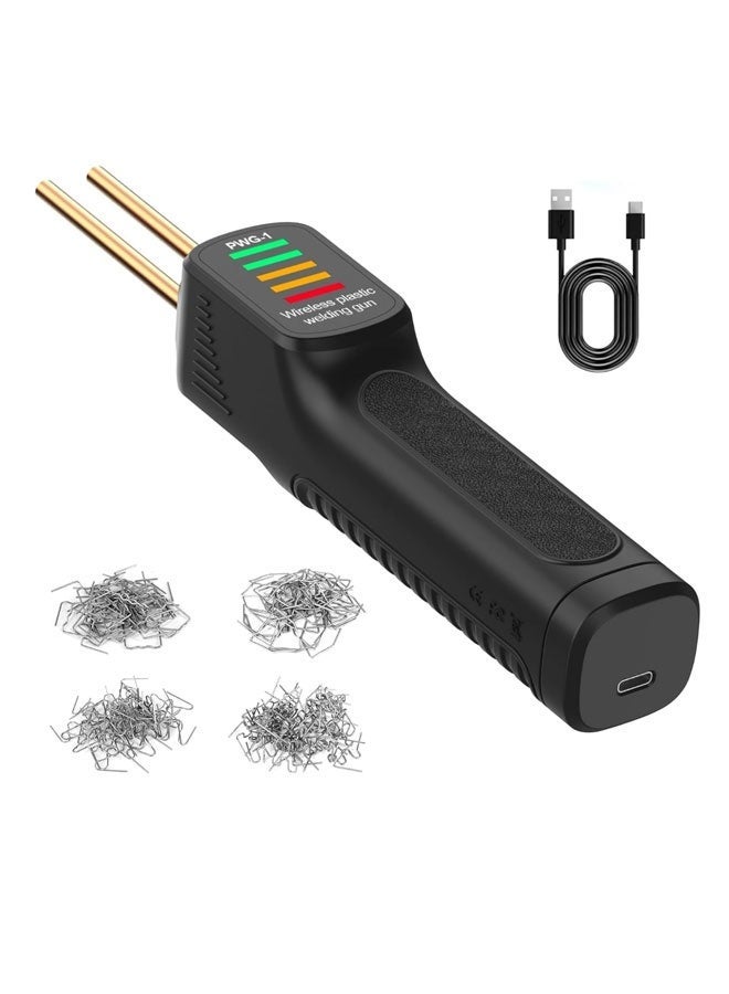 Cordless Portable 2-in-1 Plastic Welding Kit, with LED Light & Fast Heating, Plastic Welder/Welding Gun, 4 Welding Rods + 200 Hot Staples, Efficient For DIY Enthusiasts/Repairers - Image 2